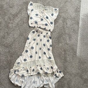 Floral Lace Kids Casual Dress Set